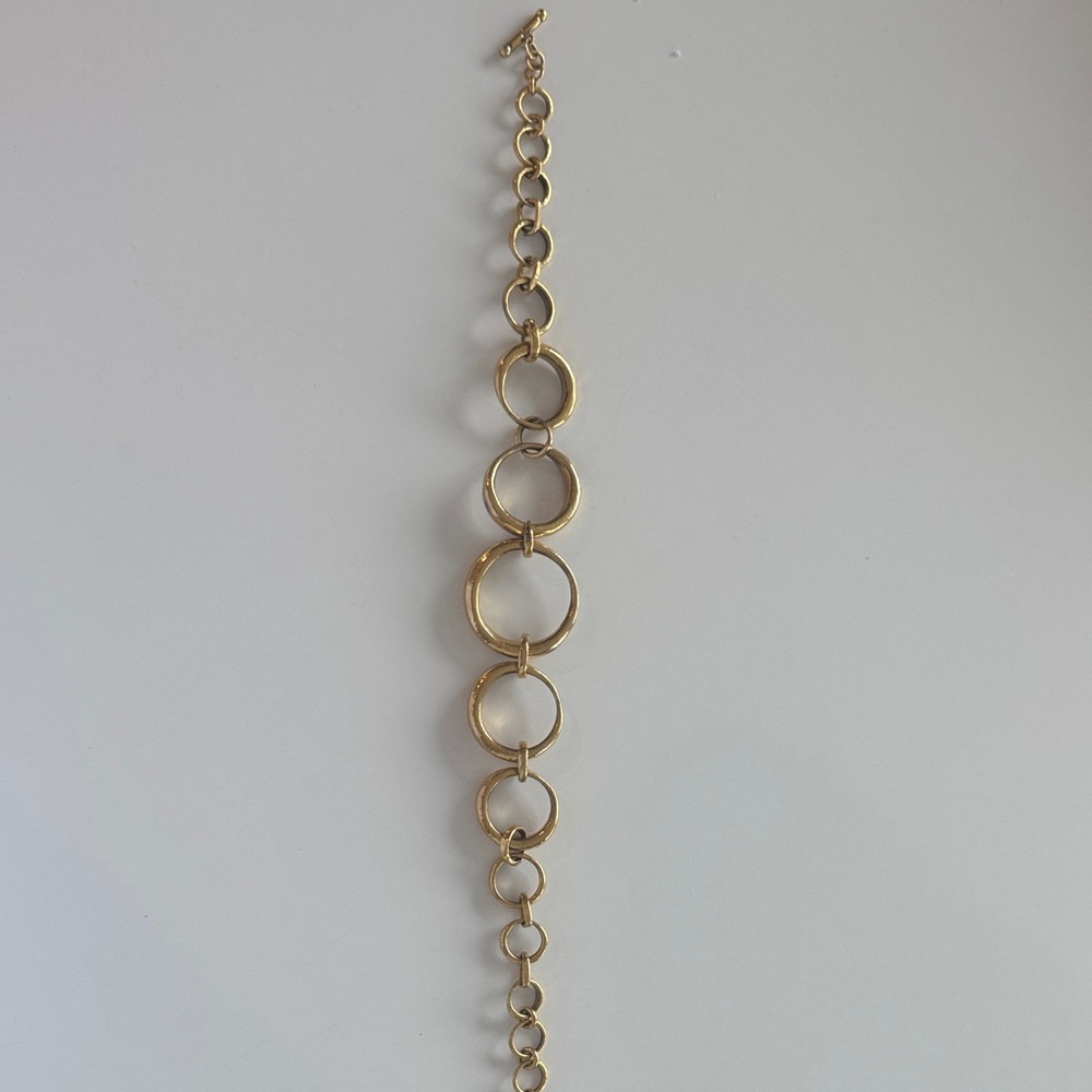Gold Circle Link Necklace